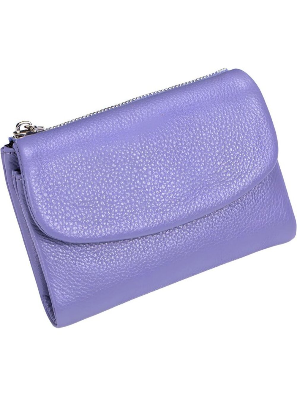 Unisex Genuine Leather Wallet - Compact Coin & Card Holder Clutch, 5.3" Pebble